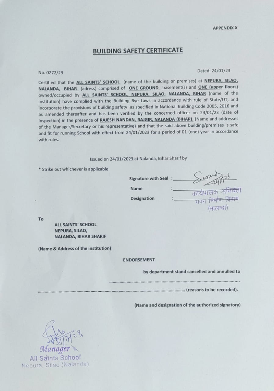 Building Safety Certificate